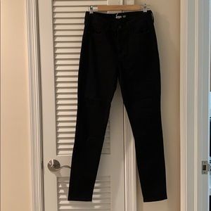 Black skinny high rise jeans with no holes